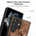 thumbnail image 3 of Nalacover For Samsung S22 Ultra Case Ring Holder Kickstand with Credit Card Holder, Back Flip Premium Leather Magnetic Clasp Removable Wirst Hand Strap Cover for Samsung Galaxy S22 Ultra, Brown, 3 of 15