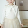 thumbnail image 2 of Kaemgyyd Little Girls Knit Cardigan Long Sleeve Button Closure Shrug Sweater Fashion Solid Color Crop Tops Fall Trendy Clothes 1-14, 2 of 7