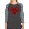 thumbnail image 1 of Women's Raglan Baseball Word Art T-shirt - Just a Small Town Girl, 1 of 2