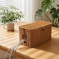 thumbnail image 4 of Plastic Cable Management Box, Decorative Imitation Rattan Cord Organizer Cord Hider Box, Desk Cord Management Box to Hide Cords Cord Management Desktop Organizing Box Cord Box Hider for Home, 4 of 9