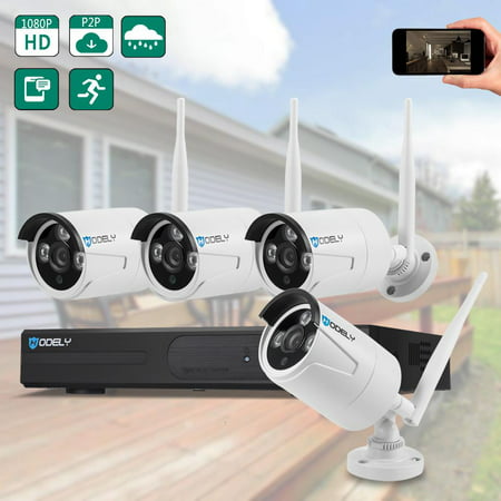 Ktaxon 4CH NVR 720P 4 IP Wifi Outdoor IR Night Vision Home Security Camera System Without Hard
