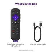 Roku Voice Remote Pro (2nd Ed.) - Rechargeable TV Remote Control with Hands-free Voice Controls, Backlit Buttons, Lost Remote Finder - Replacement Remote Compatible with All Roku TV, Players, Audio