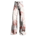 thumbnail image 4 of Charmgo Palazzo Pants for Women, Women's Vintage Floral Print Wide Leg Pant High Waisted Stretchy Flowy Pants with Pockets, Baggy Pants for Women Pink XXXL, 4 of 4