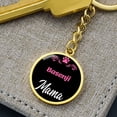 thumbnail image 6 of Dog Mom Keyring Basenji Mama Circle Keychain Stainless Steel or 18k Gold, 6 of 12