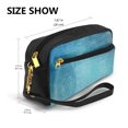 thumbnail image 3 of YFYANG Leather Portable Travel Small Makeup Bag, Multifunctional Storage Bag, Vintage Blue Texture Pattern Cosmetic Bag, 3 of 4