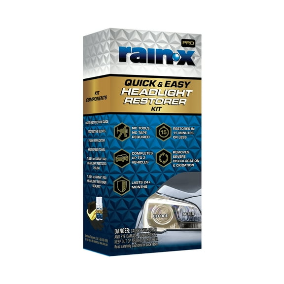 Rain-X Pro 610200SRP Quick & Easy Headlight Restorer Kit for Many Vehicle Types