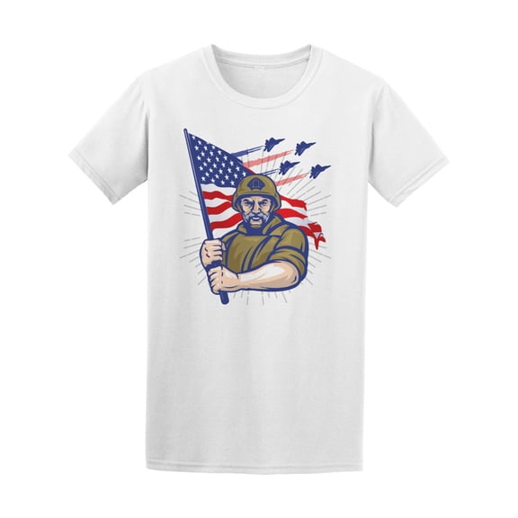 Special Forces Soldier Usa Flag Tee Men's -Image by Shutterstock