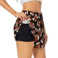 thumbnail image 2 of Haiem Brown Football On Black Women's 2 in 1 Running Shorts - Lightweight Athletic Workout Gym Yoga Breathable Sports Shorts Liner with Phone Pockets-Large, 2 of 9