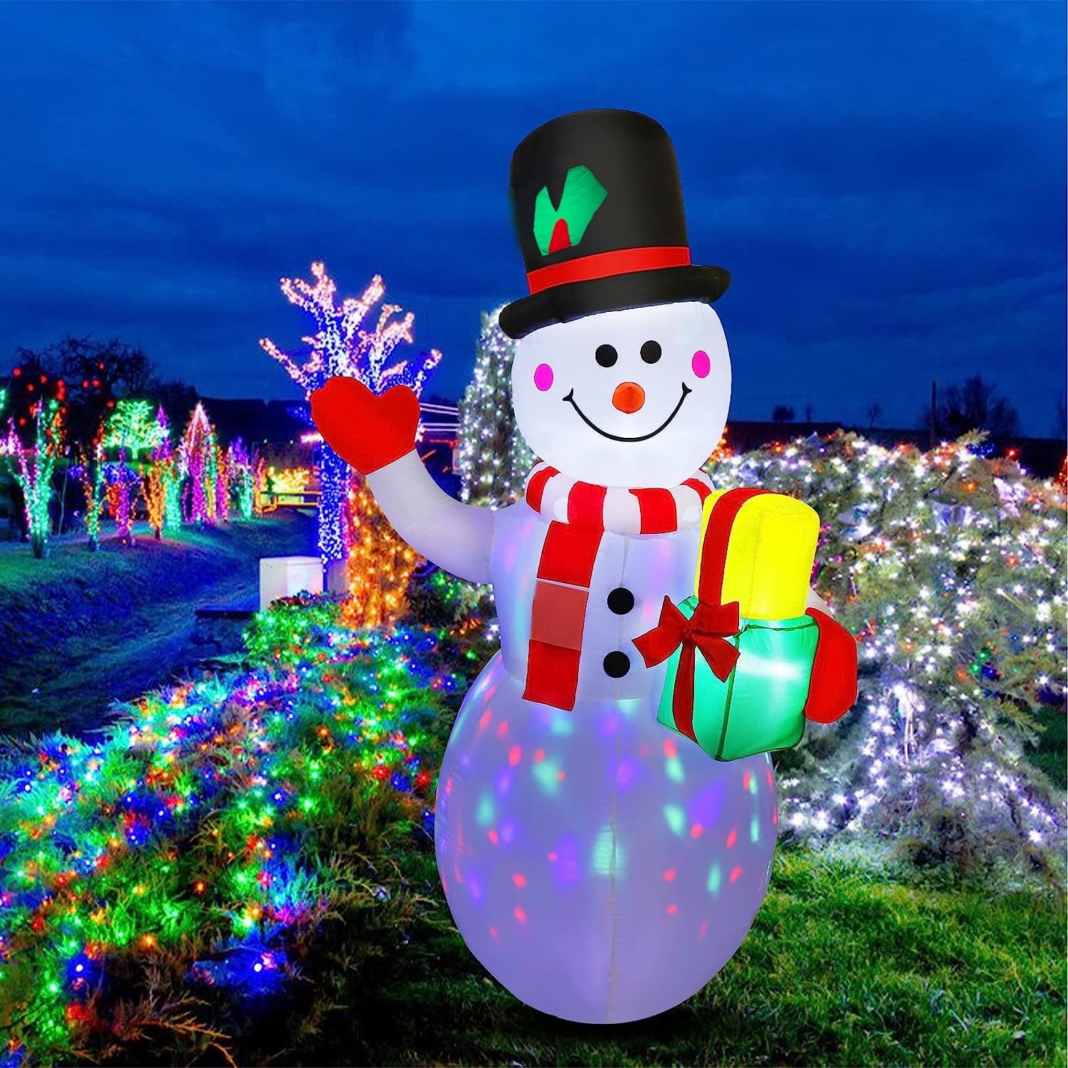 5ft Inflatable Snowman Decoration wit...