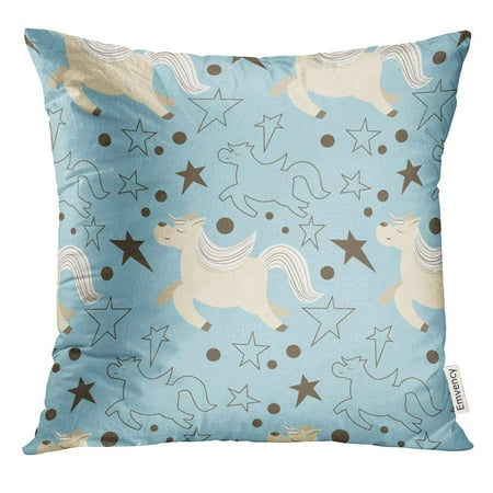 ARHOME Animal Chinese Zodiac Character Horse Pattern with Cartoon Best for Birthday Astrology Pillow Case 16x16 Inches