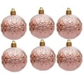 thumbnail image 2 of Sahpxhe 6 Pcs Christmas Balls Ornament Christmas Tree Decoration, Embossed Pattern Plating Ball Pendants for Christmas Decorations 2.36 Inch Gold, 2 of 6