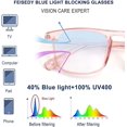 thumbnail image 4 of Gafas cuadradas clásicas con bloqueo de luz azul para mujer y hombre, anteojos de ordenador con parte superior plana a la moda B2870, 4 of 5