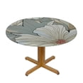 thumbnail image 3 of WYYP Flowers Flowers Round Tablecloth 100% Polyester Fiber Outdoor Fitted White, 3 of 8