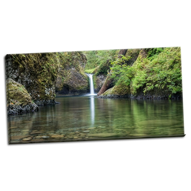 Gango Home Decor Punchbowl Falls by Stan Hellmann (Ready to Hang); One 36x18in Hand-Stretched Canvas