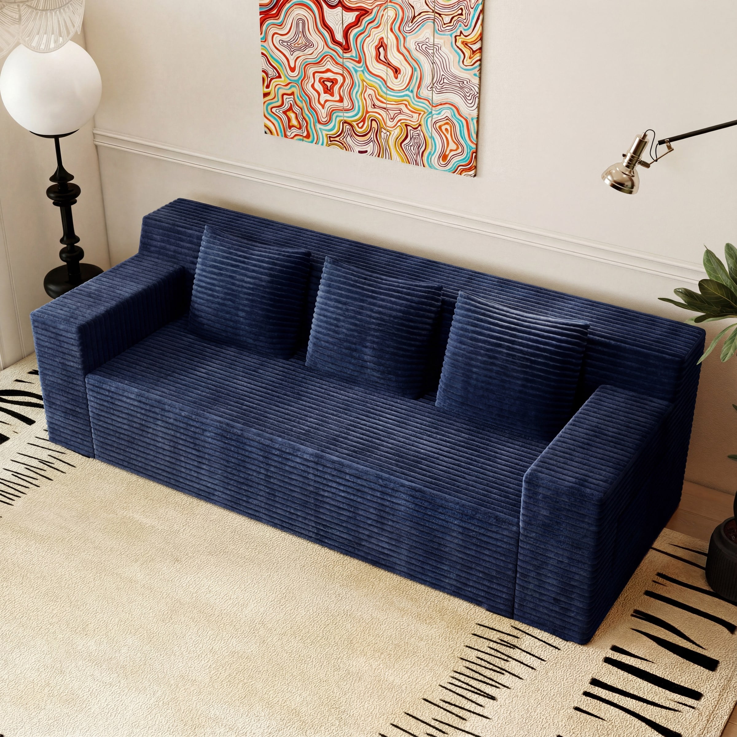 71" 3 Setaser Sofa,Corduroy Fabric,Deep Seat Couches,Comfy Loveseat Sofa,No Assembly,1pcs for Living Room, BedRoom,Conference Room, Apartment