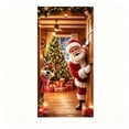 thumbnail image 2 of WWC Christmas Door Cover, Santa Claus Reindeer Festive Door Curtain, Christmas Decorations for Front Door Interior Door Wall 71 x 35 Inch, 2 of 6