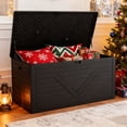 thumbnail image 5 of WASUHE 260 Gallon Outdoor Storage Box, Large Resin Deck Boxes Outdoor Waterproof, Deck Storage Box for Patio Furniture Outdoor Cushions, Throw Pillows, Garden Tools and Pool Floats, Black, 5 of 8