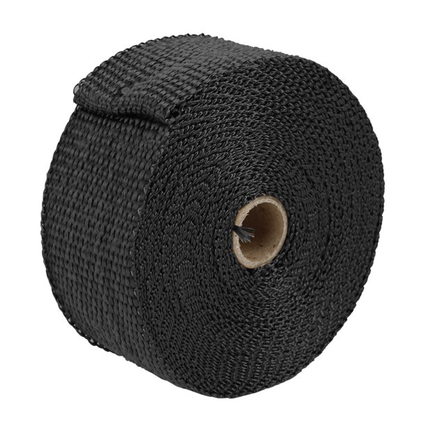 Negro Universal Fibra Vidrio Moto Escape Calor Envoltura Equipo 2''x33ft
