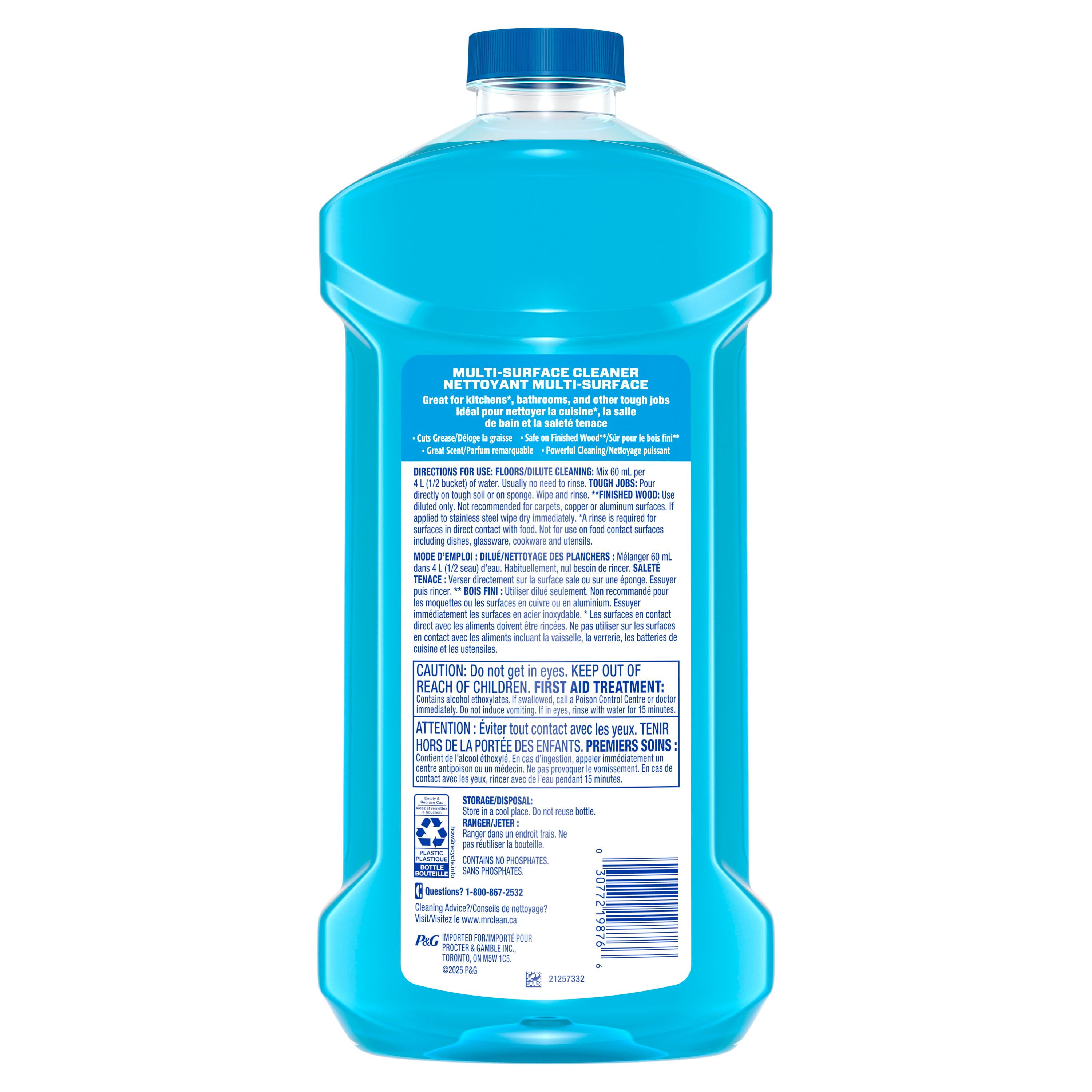 Mr. Clean All Purpose Cleaner, Floor Cleaner, Mop Soap, Cleaning Liquid, Unstopables, 1.21L, 1 Pack