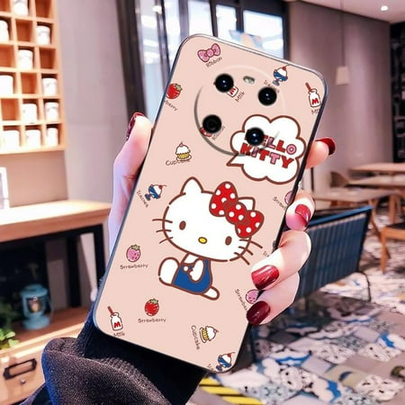 wangyu Anime Cute Hello K-Kitty Cat Phone Case For HUAWEI P50 P40 P30 P20 P10 P9 P8 Plus MATE 30 20 20X 10 9 8 Case Funda Coque Shell