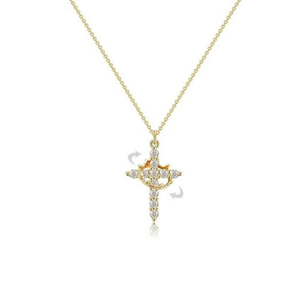 Fiudx Collar Multicolor, Elegante Colgante de Oro, Accesorio con Dije de Diamante, Diseño Delicado para Uso Diario, Regalo Ideal para Mujeres, Perfecto para Celebraciones.