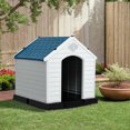 thumbnail image 2 of Pefilos 33" Outdoor Dog House, Sun Protection Pet Houses for Medium Dogs, Weatherproof Cat House with Ventilation System and Fastening Device, White, 2 of 10