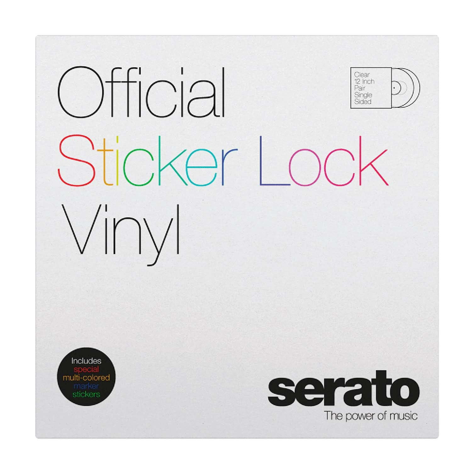 Serato SCV-PS-SL-BM Sticker Lock 12" Control Vinyl pressing for Serato DJ - (Pair)
