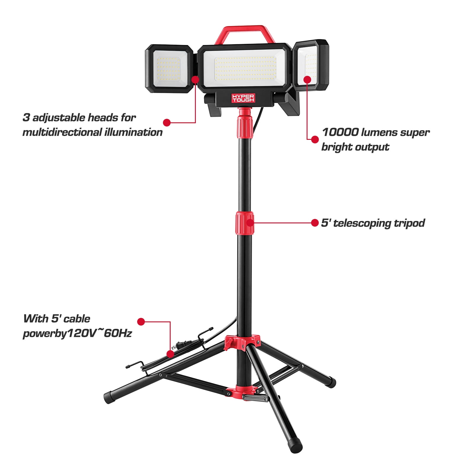 Hyper Tough 10,000 Lumen Work Light with Adjustable Tripod