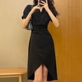 thumbnail image 2 of Sngxgn Women's Sleeveless Halter Midi Dress Bodycon Split Dresses(Black,M), 2 of 3