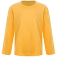 thumbnail image 2 of Raenseen Kids Boys Girls Athletic Performance Shirts Long Sleeve Quick Dry-Fit Crew Neck Sweatshirts Yellow 100, 2 of 9