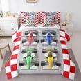thumbnail image 1 of Go Kart Race Car Bed in a Bag Queen 7 Pieces,Racing Karting Comforter Set Reversible Drift Kart Design,Ultra Soft & Breathable Bedding Sets with Comforter,Sheets,Pillowcases & Shams, 1 of 5