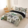 thumbnail image 2 of Castle Fairy Teens Watercolor Deer Bedding,Vintaeg Camo Smooky Jungle Duvet Cover Full,Green Brown Beige,Black Reversible,3pcs,No Comforter,1 Duvet Cover and 2 Pillowcases, 2 of 5
