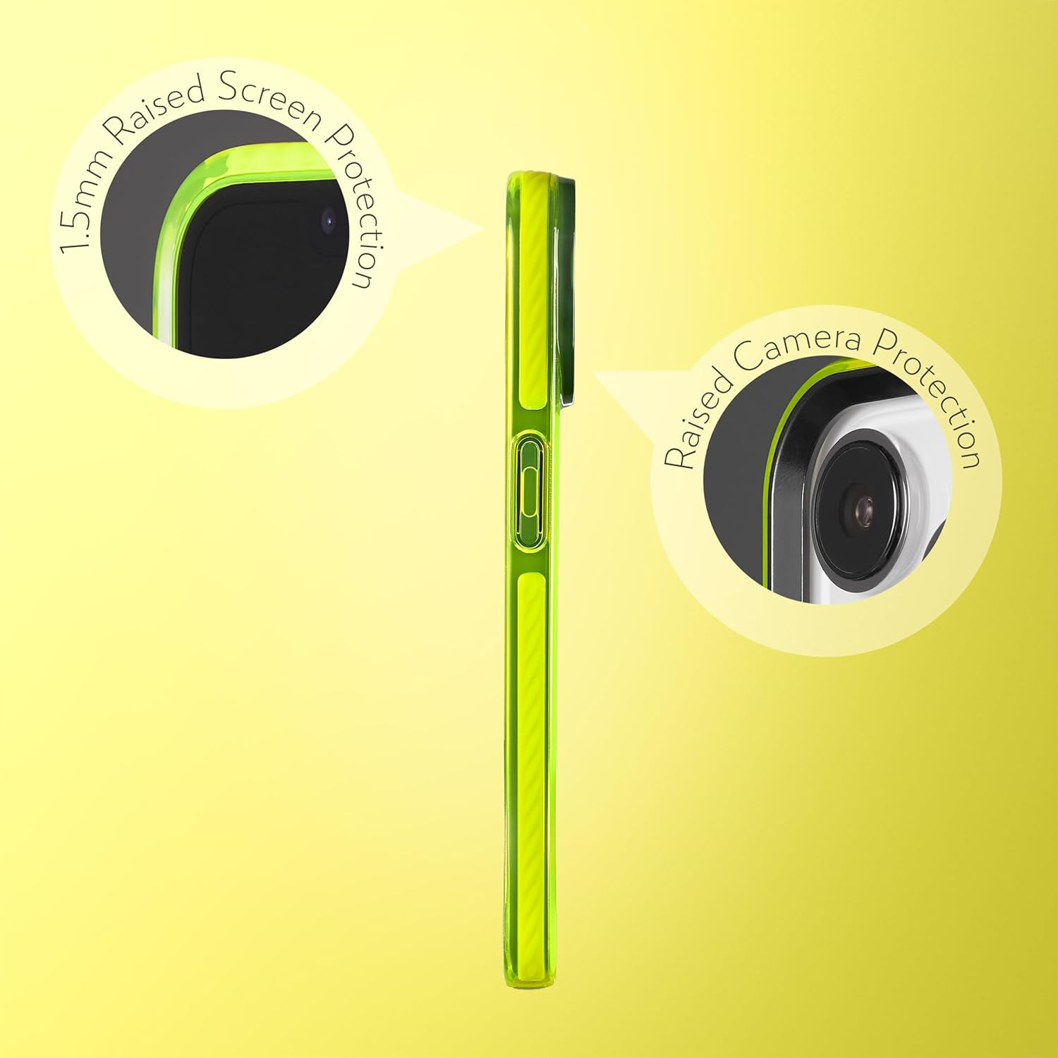 SteepLab iPhone 15 Plus Case (2023, 6.7" Screen) - Full Body 360° Impact Absorbing Protective Cover with Raised Bezel, MagSafe Compatibility, and Drop Protection - (Hi-Energy Neon Yellow)