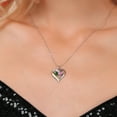 thumbnail image 3 of Gem Stone King 925 Silver and 10K Yellow Gold Heart Shape Lab Grown Diamond Pendant Necklace for Women with Green Nano Emerald and Pink Moissanite (1.03 Cttw, Double Heart, 18 inch Chain), 3 of 4