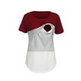 thumbnail image 3 of Pisexur T-Shirt d'Allaitement à Blocs de Couleur, Haut de Maternité à Manches Courtes pour l'Allaitement, Chandail de Grossesse, 3 of 6