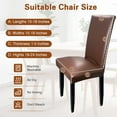thumbnail image 2 of Leather Chair Covers for Dining Chairs Set of 4, Super Stretch Waterproof Kitchen Chair Covers Thickened Washable Dining Chair Slipcovers Coffee Chair Seat Covers for Dining/Kitchen/Banquet, 2 of 14