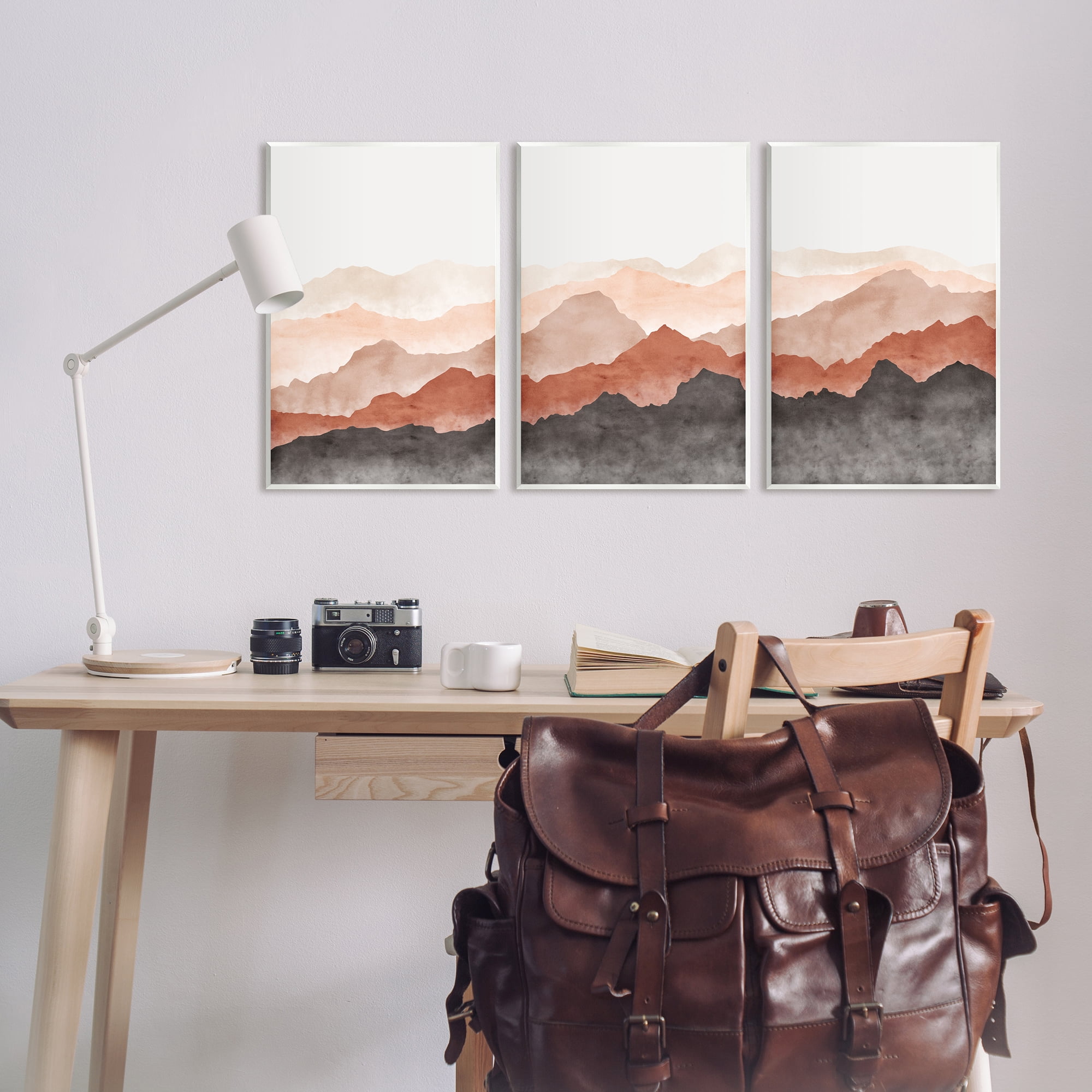 Stupell Southwestern Crags Mountain Peaks Landscape Painting Wall Plaque Unframed Art Print Wall Art, Set of 3
