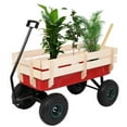 thumbnail image 5 of Winado Light and durable Garden Cart Garden Wagon Wood Wagon ALL Terrain Pulling Red, 5 of 7