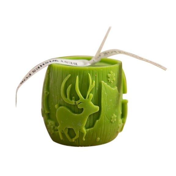 Christmas Aromatherapy Candle, Holiday Pillar Candle, Festive Reindeer Design Long-Lasting Burn Time, Gentle Non Pungent Fragrance, Clean Burning Wax, Handheld Gift Size 6.5x6x6cm