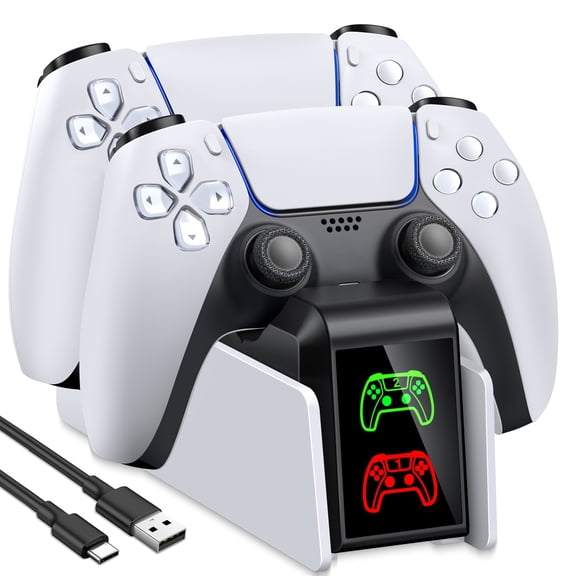 PS5 Controller Charger Station, Dual Fast Charging Dock for PS5 Dualsense Controller, PS5 Accessories