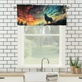 thumbnail image 3 of Galaxy Wolf Curtains Valances for Home Decor Fantasy Forest Wild Animal Howling Pine Tree Thermal Insulated Room Darkening Curtain for Dinning Room 54 by 18 in, 1 Panel, 3 of 6
