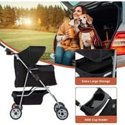 BestPet Folding Pet Stroller, Black, 39H