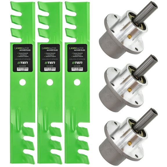 8TEN Spindle Mulching Blade Kit for Wright 48 inch Deck Stander 48 Stander FD 48 MK1014629