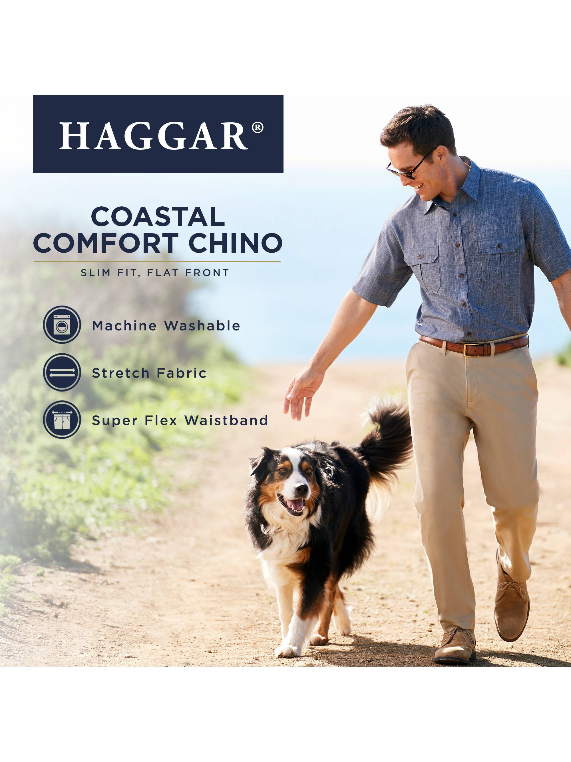 Haggar Haggar Men S Coastal Comfort Flat Front Chino Pant Slim