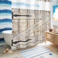 thumbnail image 5 of No Hook Shower Curtain, Vintage Wood Grain Shower Curtains for Bathroom with See Through Top Window, Farmhouse Country Door Retro Waterproof & Washable Bath Curtain 66"x72", 5 of 9