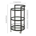 thumbnail image 6 of Evelyn&Zoe 21" Blackened Bronze Metal/Glass Bar Cart, 6 of 9