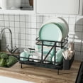 thumbnail image 4 of Costway Dish Drying Rack Collapsible 2 Tier Dish Rack and Drainboard Set Kitchen Counter, 4 of 10