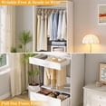 thumbnail image 2 of iSunirm 23.6'' Closet System, Freestanding Closet Organizer with Drawer, Hanging Rod & Pants Rack, Closet Storage Unit for Bedroom or Walk-in Closet, White, 2 of 8