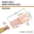thumbnail image 2 of SELTERM 3/0 AWG 5/16" Ring Battery Cable End Terminal Lugs Bare Copper 5ea, 2 of 3