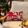 thumbnail image 3 of Heduofu Red Christmas Snowflake Lumbar Pillow Covers 12x20 Set of 2, Winter Holiday Throw Pillow Covers, Outdoor Rectangle Christmas Pillows for Porch 12x20inch, 3 of 9
